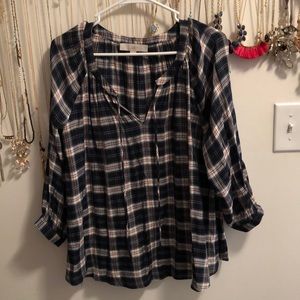 Plaid Loft top